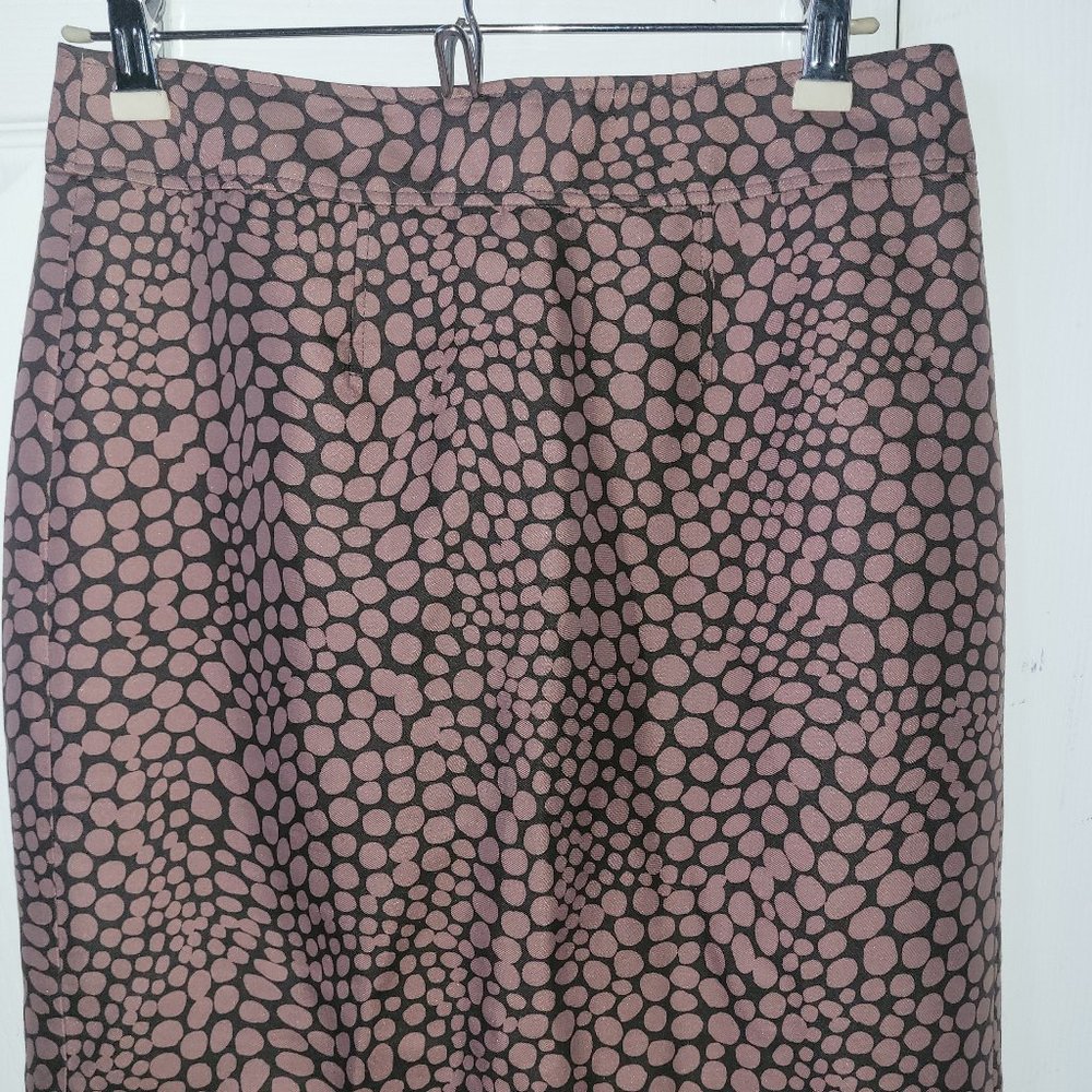 Size 4P Pink & Brown Giraffe Print Skirt - Ann Taylor Loft